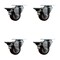 Service Caster 3'' Maroon Poly Wheel Swivel Top Plate Caster Set Posi Brake, 4PK SCC-20S314-PPUB-MRN-PLB-4 - alternate 1